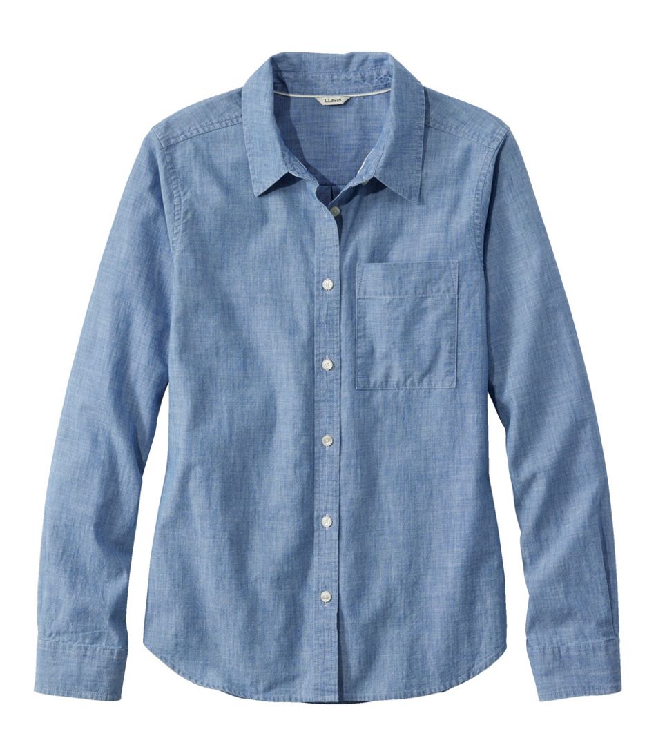 Women's Essential Cotton Shirt, Chambray Long Sleeve - L.L.Bean Top Pick