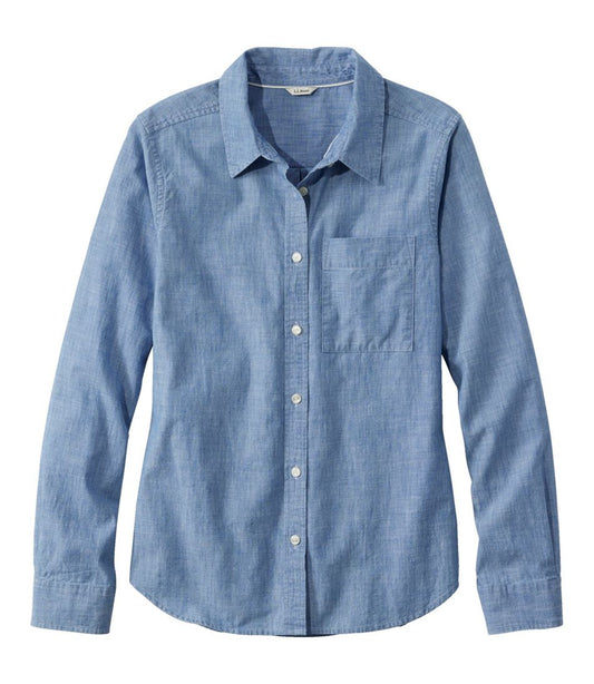 Women's Essential Cotton Shirt, Chambray Long Sleeve - L.L.Bean Top Pick