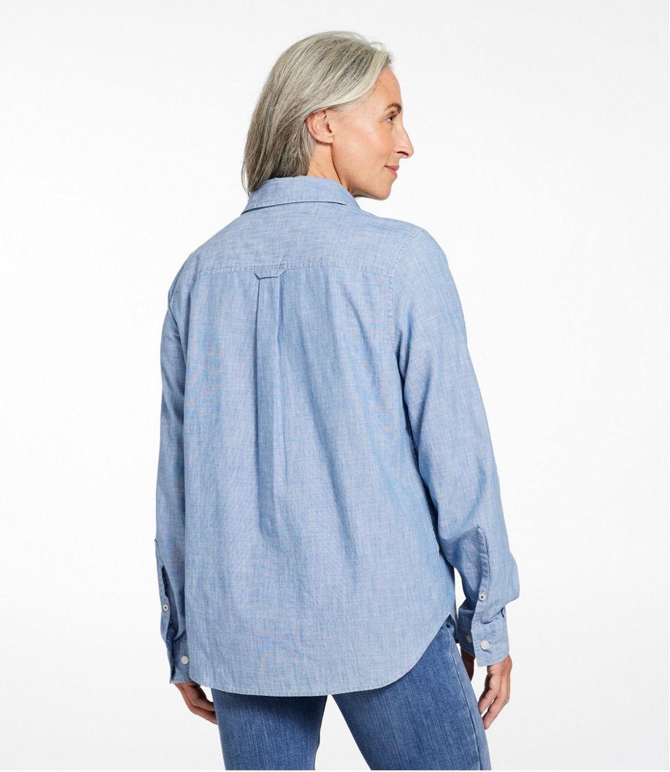 Women's Essential Cotton Shirt, Chambray Long Sleeve - L.L.Bean Top Pick
