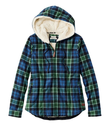 Women's Scotch Plaid Flannel Shirt, Sherpa-Lined Zip Hoodie - L.L.Bean Popular