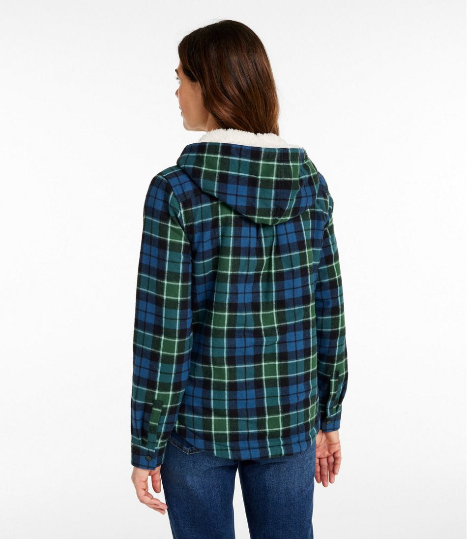 Women's Scotch Plaid Flannel Shirt, Sherpa-Lined Zip Hoodie - L.L.Bean Popular