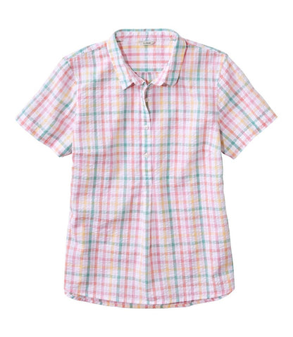Women's Vacationland Seersucker Shirt, Short-Sleeve Popover Plaid - L.L.Bean Best Seller