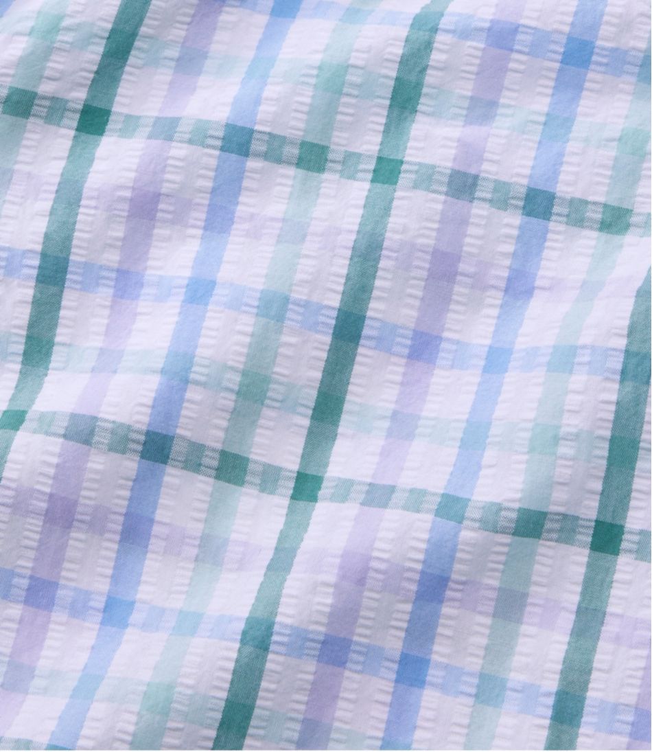 Women's Vacationland Seersucker Shirt, Short-Sleeve Popover Plaid - L.L.Bean Best Seller