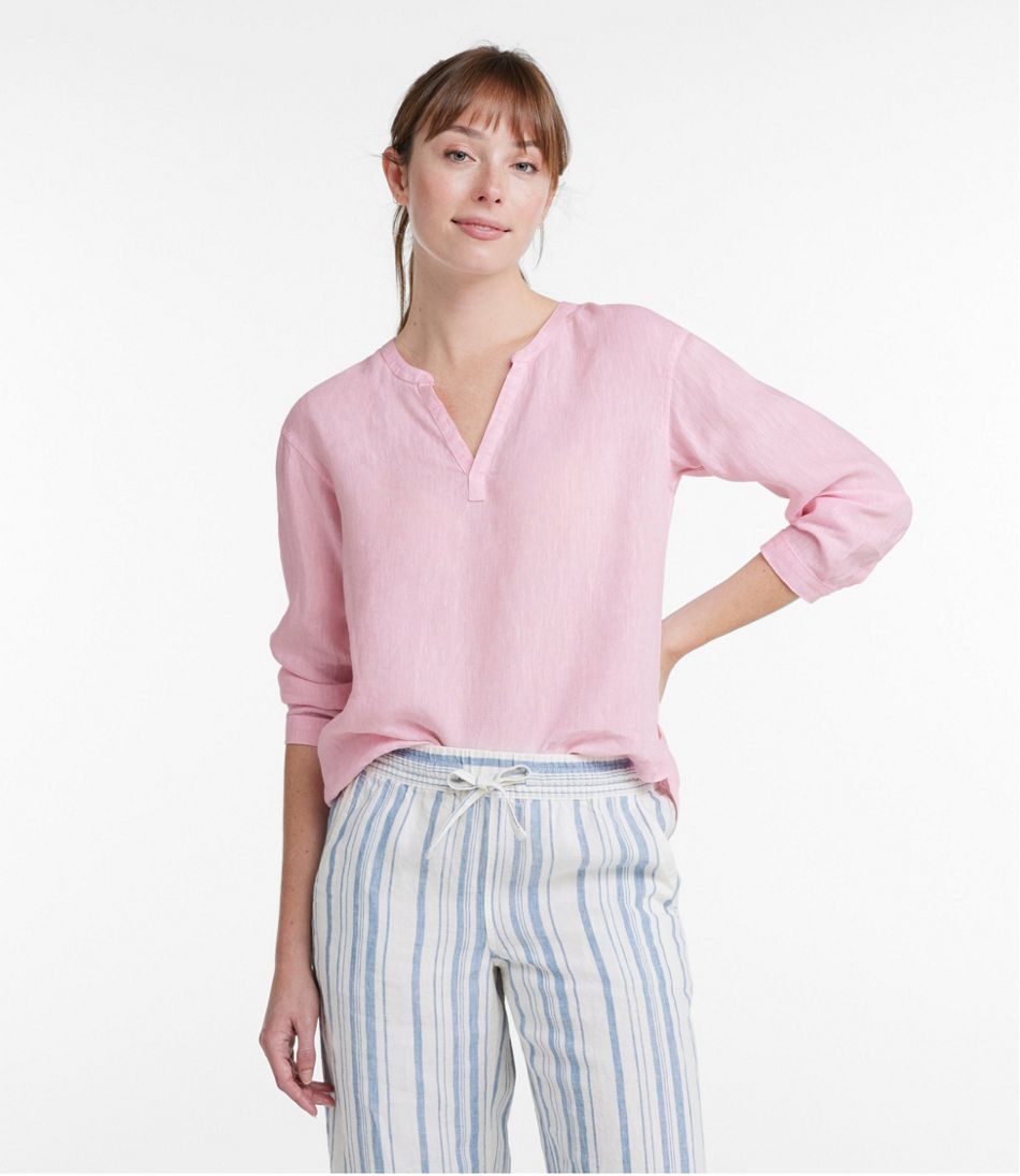 Women's Premium Washable Linen Shirt, Splitneck - L.L.Bean Value