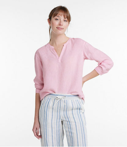 Women's Premium Washable Linen Shirt, Splitneck - L.L.Bean Value