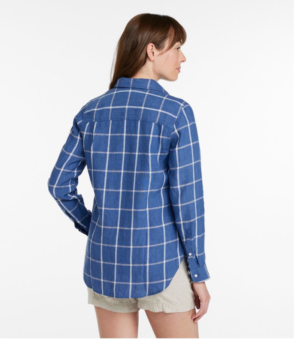 Women's Premium Washable Linen Shirt, Tunic Stripe - L.L.Bean Latest