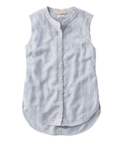 Women's Signature Linen-Blend Button-Front Shirt, Sleeveless - L.L.Bean Customer Favorite