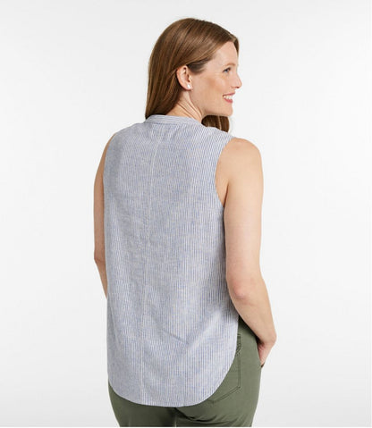 Women's Signature Linen-Blend Button-Front Shirt, Sleeveless - L.L.Bean Customer Favorite