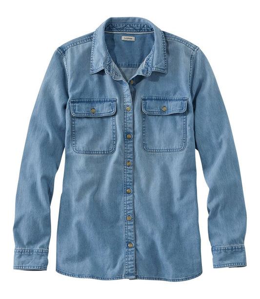 Women's L.L. Bean Heritage Washed Denim Shirt, Long-Sleeve - L.L.Bean Premium