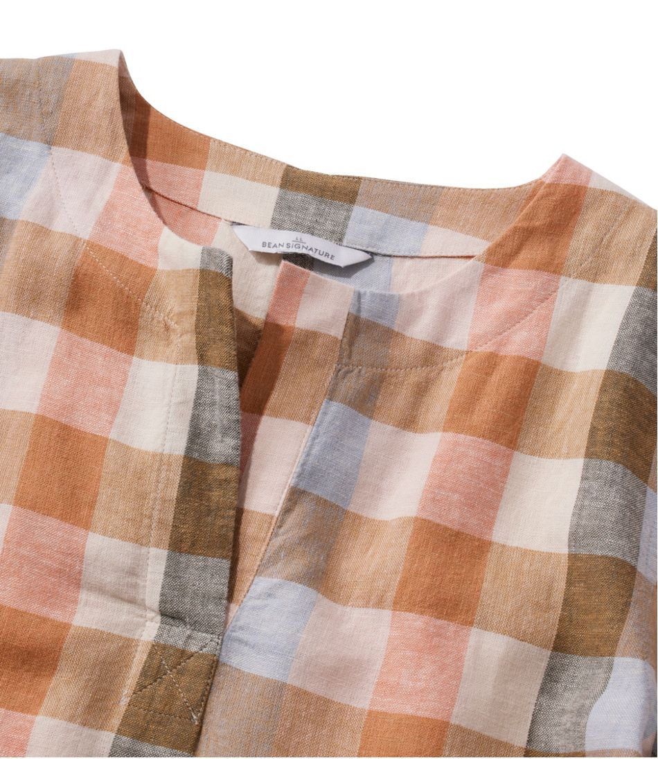 Women's Signature Linen-Blend Splitneck Shirt, Short-Sleeve - L.L.Bean New