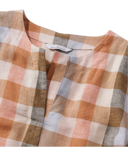 Women's Signature Linen-Blend Splitneck Shirt, Short-Sleeve - L.L.Bean New