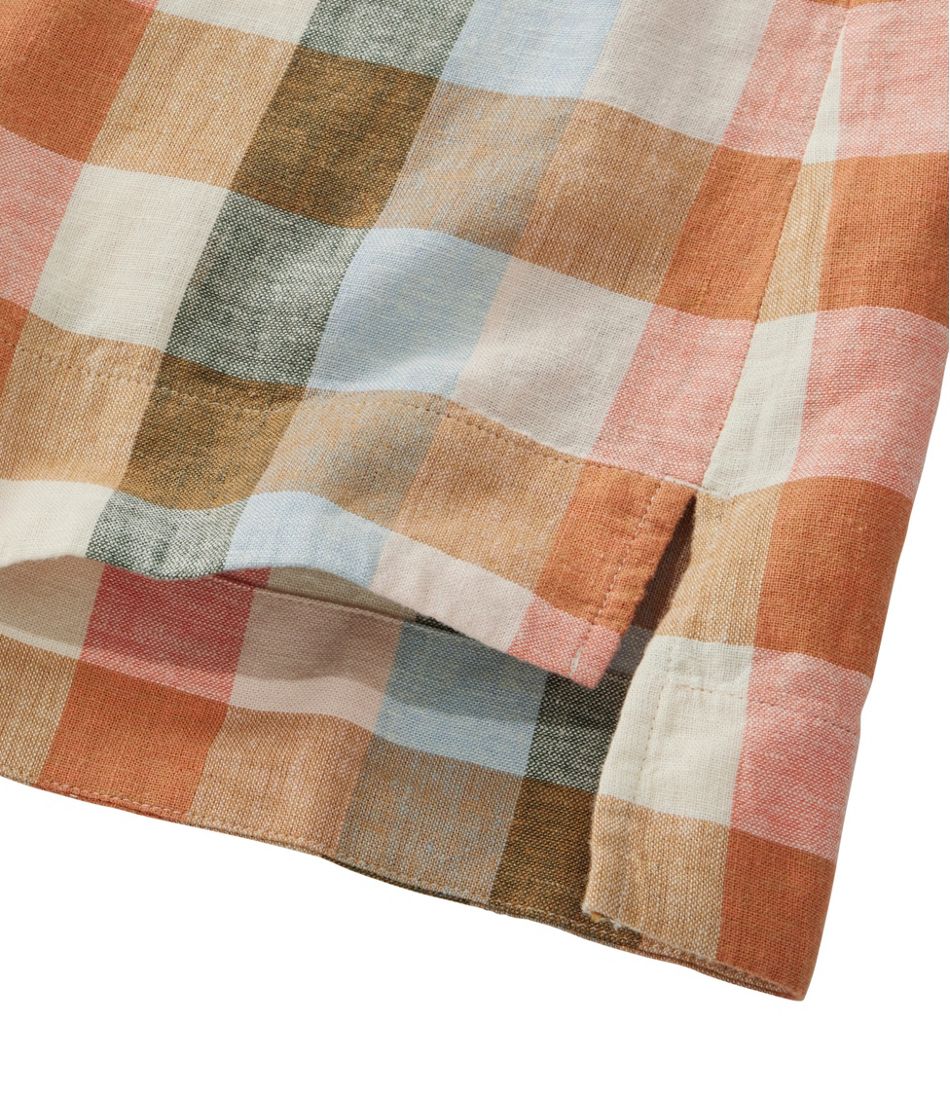 Women's Signature Linen-Blend Splitneck Shirt, Short-Sleeve - L.L.Bean New