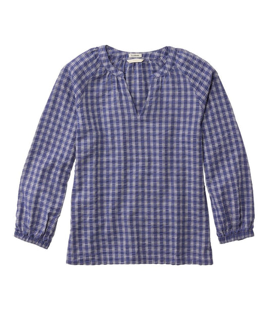 Women's Bean's Seacoast Seersucker Splitneck Shirt - L.L.Bean Premium