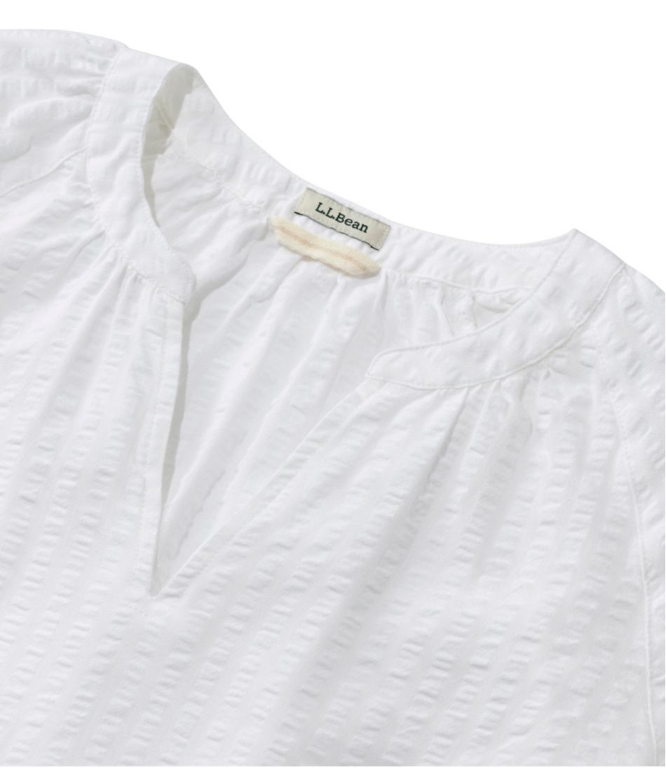 Women's Bean's Seacoast Seersucker Splitneck Shirt - L.L.Bean Premium