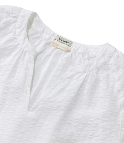 Women's Bean's Seacoast Seersucker Splitneck Shirt - L.L.Bean Premium
