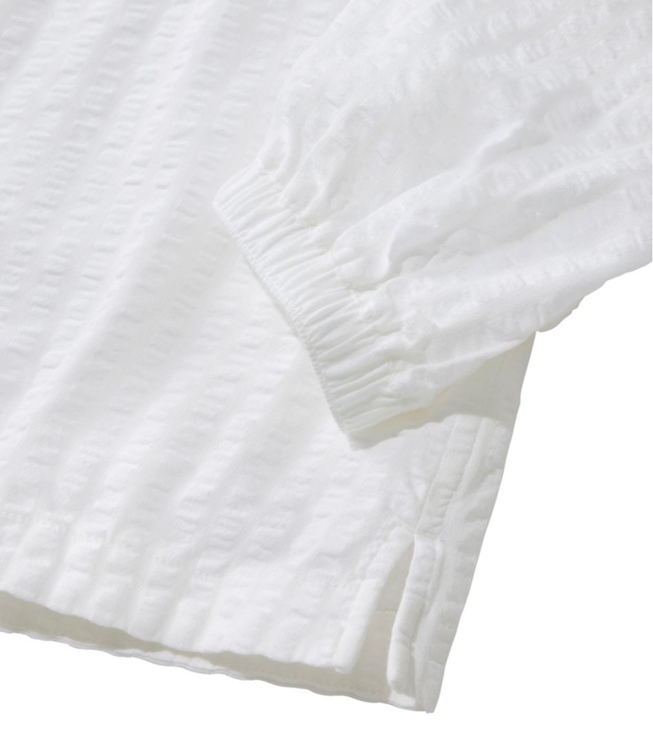 Women's Bean's Seacoast Seersucker Splitneck Shirt - L.L.Bean Premium