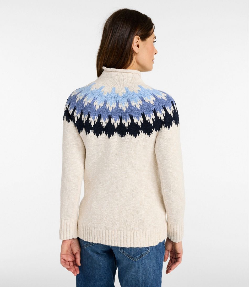 Women's Cotton Ragg Sweater, Funnelneck Pullover Fair Isle - L.L.Bean Best Seller