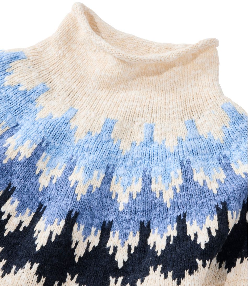 Women's Cotton Ragg Sweater, Funnelneck Pullover Fair Isle - L.L.Bean Best Seller