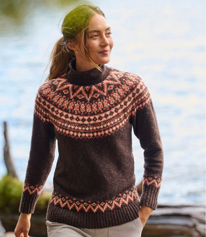 Women's Cotton Ragg Sweater, Funnelneck Pullover Fair Isle - L.L.Bean Best Seller