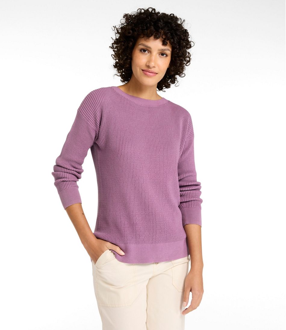 Women's Sunwashed Waffle Sweater, Pullover - L.L.Bean Signature