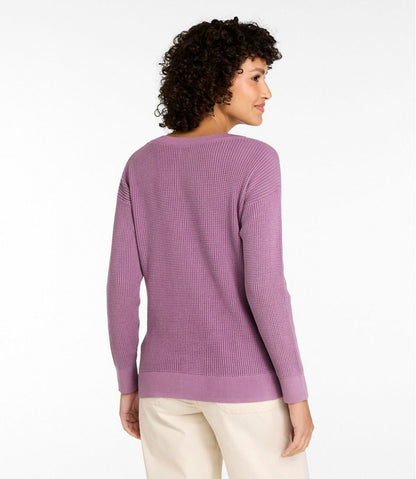 Women's Sunwashed Waffle Sweater, Pullover - L.L.Bean Signature