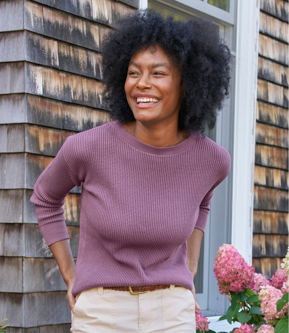 Women's Sunwashed Waffle Sweater, Pullover - L.L.Bean Signature