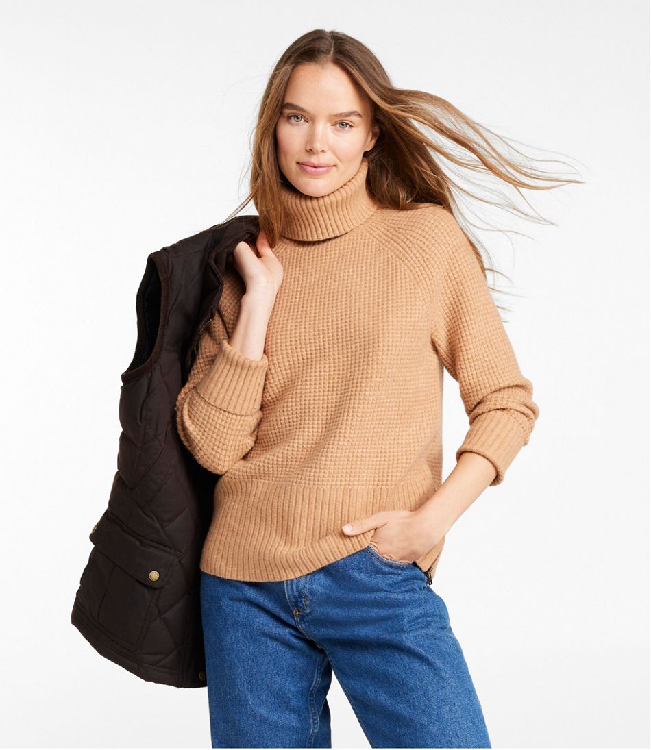 Women's SuperSoft Waffle Sweater, Turtleneck - L.L.Bean Value