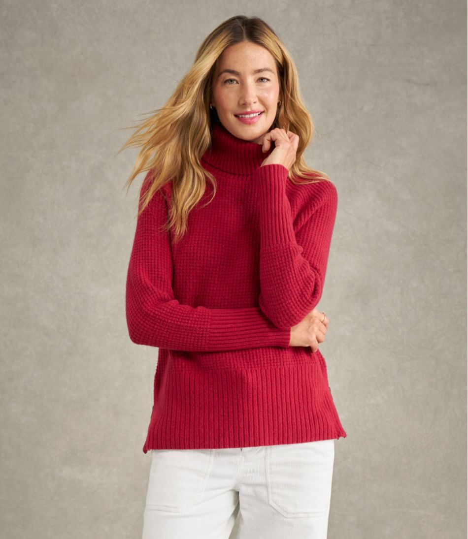Women's SuperSoft Waffle Sweater, Turtleneck - L.L.Bean Value