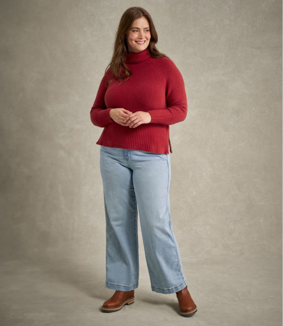 Women's SuperSoft Waffle Sweater, Turtleneck - L.L.Bean Value