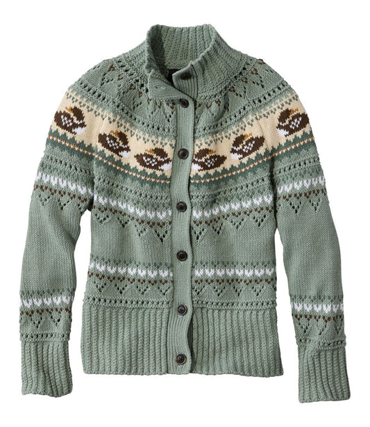 Women's Signature Cotton Fisherman Sweater, Short Cardigan Fair Isle - L.L.Bean Great Value