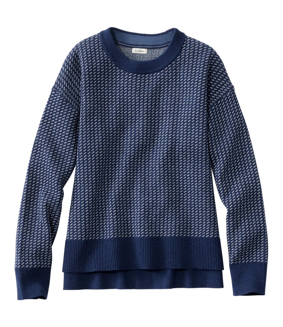 Women's Wicked Soft Cotton/Cashmere Crewneck Sweater, Pattern - L.L.Bean Trusted