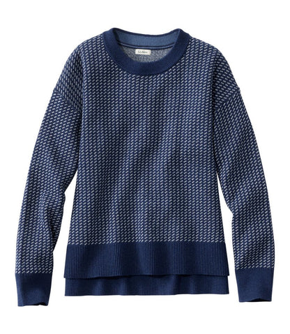 Women's Wicked Soft Cotton/Cashmere Crewneck Sweater, Pattern - L.L.Bean Trusted