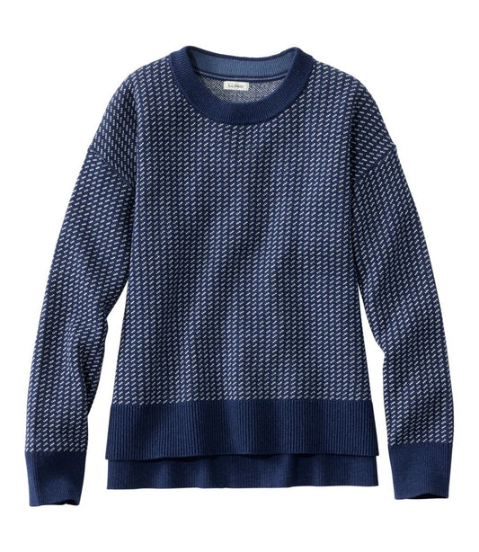 Women's Wicked Soft Cotton/Cashmere Crewneck Sweater, Pattern - L.L.Bean Trusted