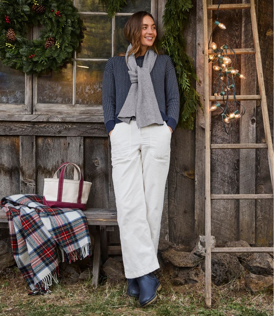 Women's Wicked Soft Cotton/Cashmere Crewneck Sweater, Pattern - L.L.Bean Trusted