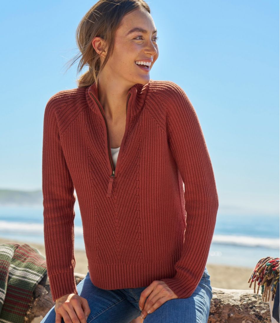 Women's Mariner Shaker Sweater, Quarter-Zip - L.L.Bean Customer Favorite