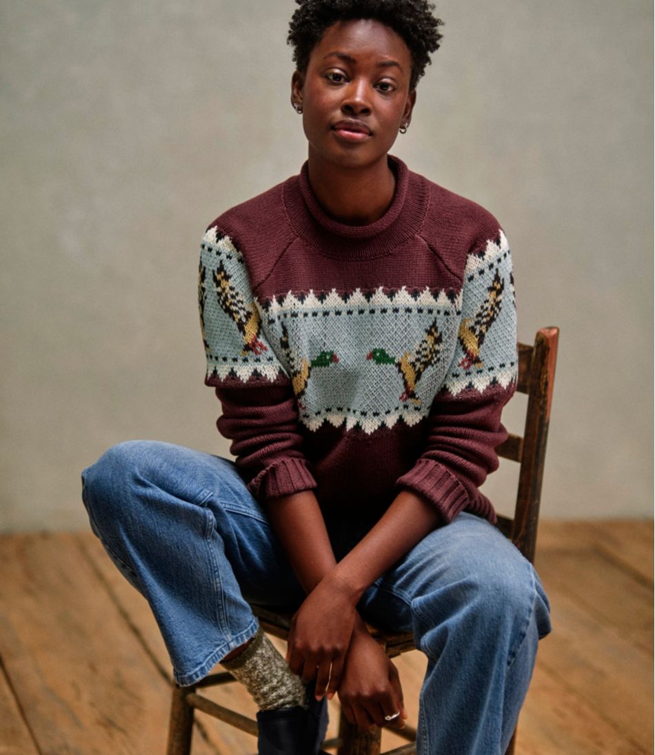 Women's Signature Original Cotton Sweater, Rollneck Novelty - L.L.Bean Premium