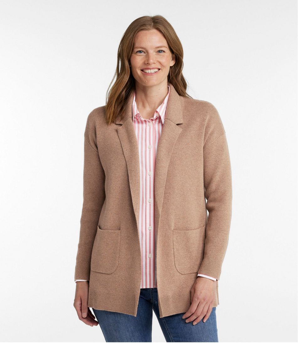 Women's Wicked Soft Cotton/Cashmere Coatigan Sweater - L.L.Bean Trending