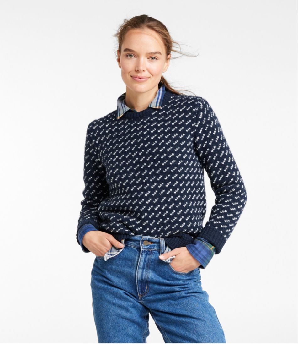 Women's Bean's Classic Ragg Wool Sweater, Crewneck Bird's-Eye - L.L.Bean Essential