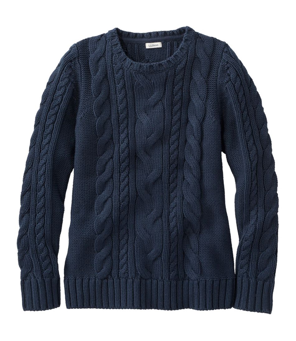 Women's Double L® Cable Sweater, Crewneck - L.L.Bean Everyday