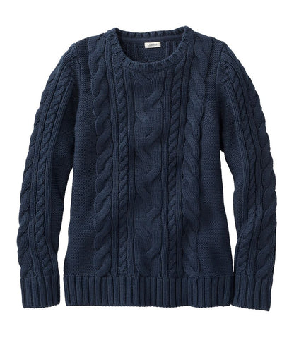 Women's Double L® Cable Sweater, Crewneck - L.L.Bean Everyday