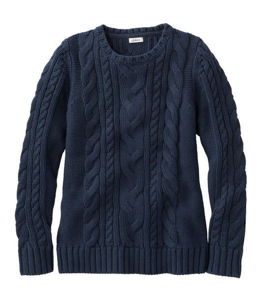 Women's Double L® Cable Sweater, Crewneck - L.L.Bean Everyday