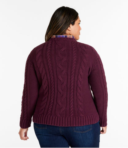 Women's Double L® Cable Sweater, Crewneck - L.L.Bean Everyday