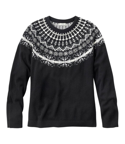 Women's Classic Cashmere Sweater, Crewneck Fair Isle - L.L.Bean Value