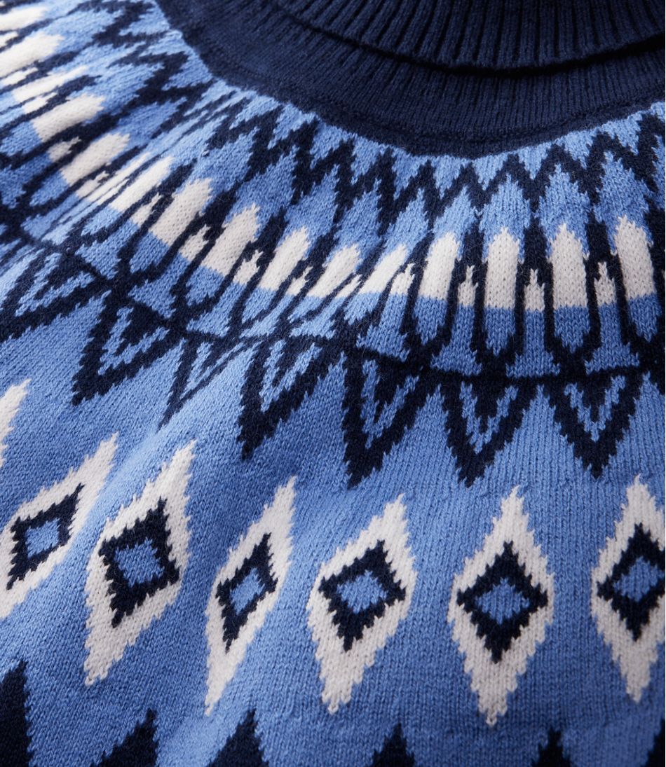 Women's Cotton/Cashmere Sweater, Turtleneck Fair Isle - L.L.Bean Quality