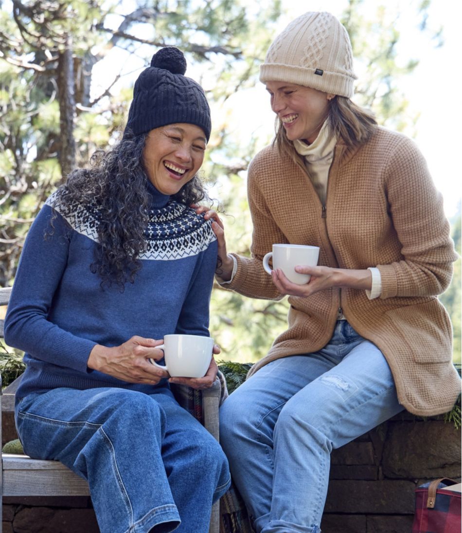 Women's Cotton/Cashmere Sweater, Turtleneck Fair Isle - L.L.Bean Quality