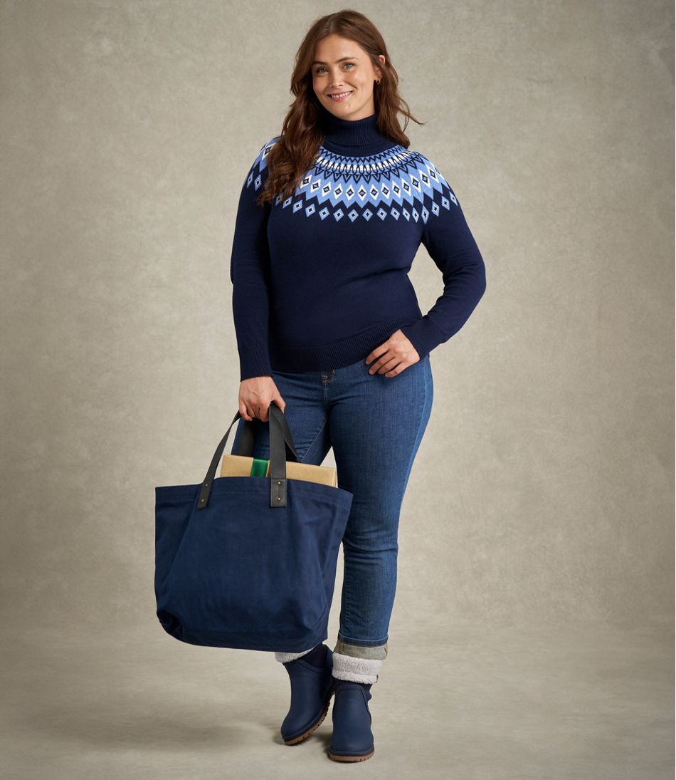 Women's Cotton/Cashmere Sweater, Turtleneck Fair Isle - L.L.Bean Quality