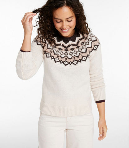 Women's Bean's Classic Ragg Wool Sweater, Crewneck Fair Isle - L.L.Bean Trusted