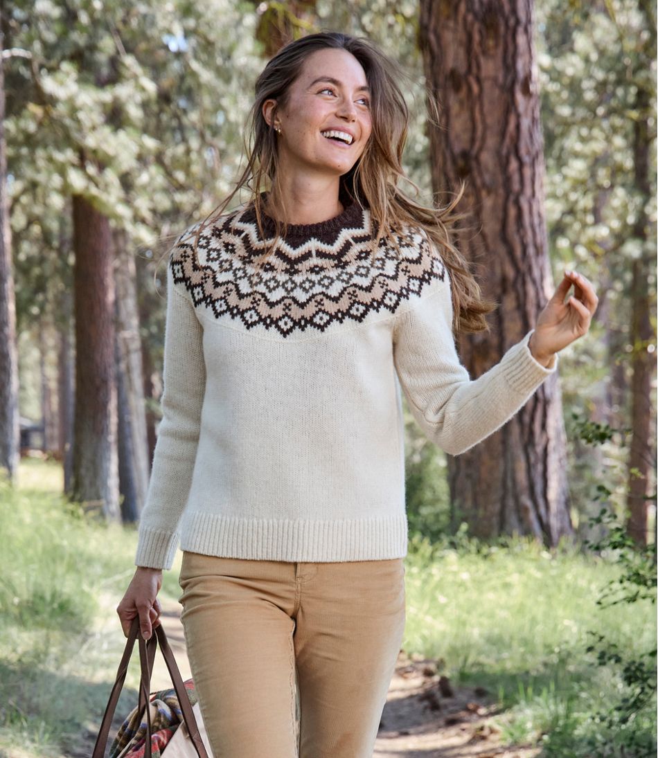Women's Bean's Classic Ragg Wool Sweater, Crewneck Fair Isle - L.L.Bean Trusted