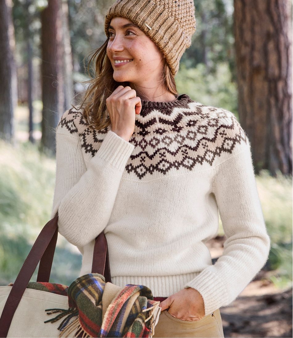 Women's Bean's Classic Ragg Wool Sweater, Crewneck Fair Isle - L.L.Bean Trusted