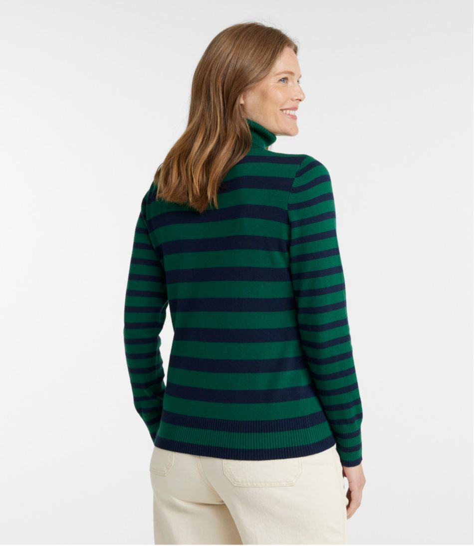 Women's Cotton/Cashmere Sweater, Turtleneck Stripe - L.L.Bean Customer Favorite